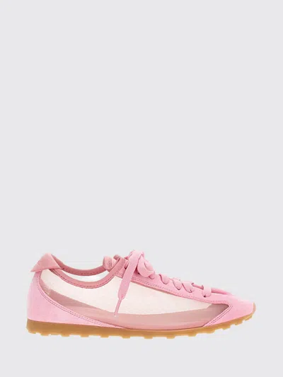Jacquemus Les Tennis Suede And Leather Trimmed Mesh Sneakers In Pink