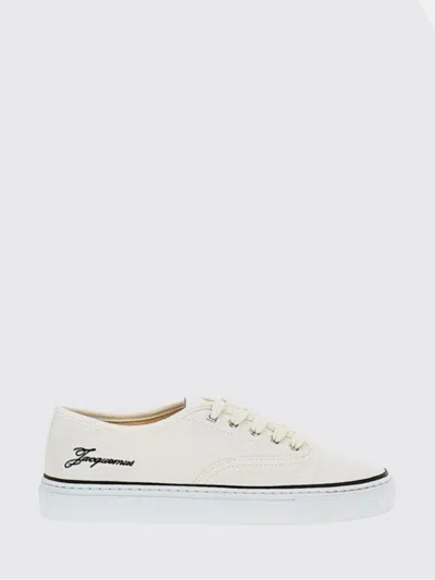 Jacquemus Les Fefe Logo-embroidered Canvas Sneakers In White
