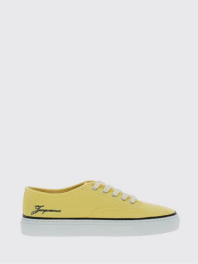 Jacquemus Les Fefe Logo-embroidered Canvas Sneakers In Yellow
