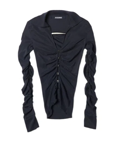 Jacquemus Soffio Cut-out Shirt In Black