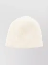 Jacquemus Soft Fabric Ribbed Spiral Knit Hat In White
