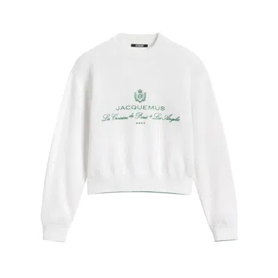 JACQUEMUS JACQUEMUS SOFT-FABRIC WHITE SWEATSHIRT
