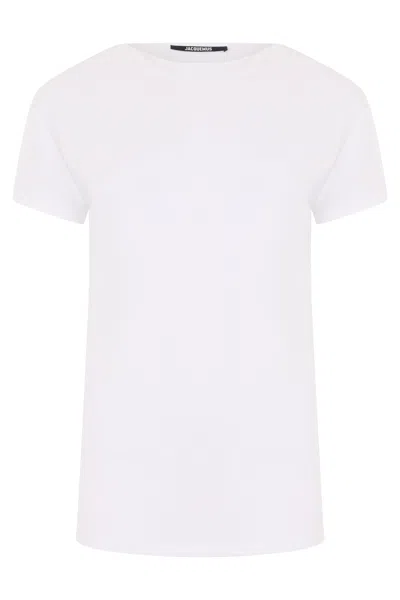 Jacquemus Soft Viscose Short-sleeve T-shirt In White