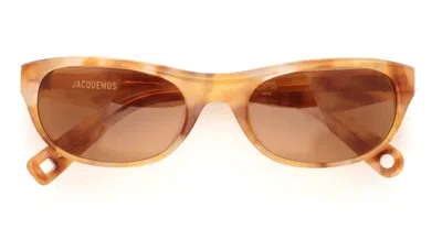 JACQUEMUS SOLE - BEIGE T-SHELL / TOBACCO LENS SUNGLASSES