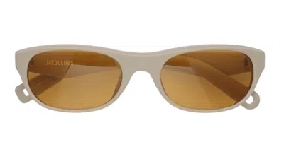 JACQUEMUS SOLE - MATT PUTTY / AMBER LENS SUNGLASSES