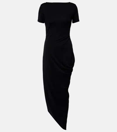 Jacquemus Sole Cutout Jersey Midi Dress In Black