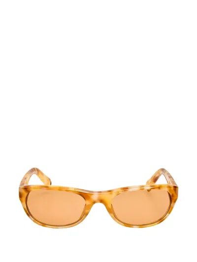 Jacquemus Sole Rectangle-frame Sunglasses In Orange