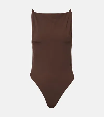 Jacquemus Sole Swimsuit In Brown