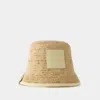 Jacquemus Le Bob Soli Raffia Bucket Hat In Beige