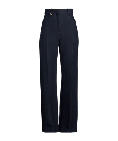 Jacquemus Solid Color Casual Trousers In Black