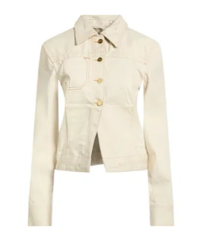Jacquemus Solid Color Denim Jacket In Neutral