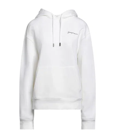 Jacquemus Solid Color Hooded Track Jackets In White