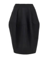 Jacquemus Solid Color Midi Skirt In Black