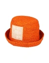 Jacquemus Solid Color Straw Hat In Orange