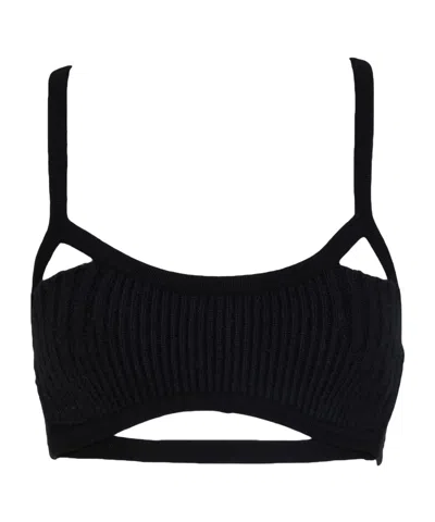 Jacquemus Solid Color Tops In Black