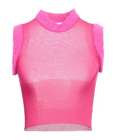 Jacquemus Solid Color Tops In Pink