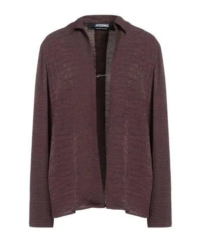 Jacquemus Solid Colour Shirts In Dark Brown