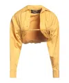 Jacquemus La Chemise Machou Yellow Bolero Shirt In Cotton Blend Woman In Yellow