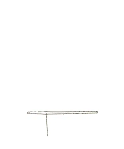 Jacquemus Solid-color Metal Thin Belt In Silver