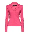 Jacquemus Solid-color Thin Wool Suit In Rose Red