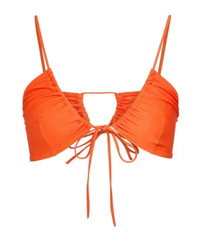 Jacquemus Solid-colored Bikini Top In Orange
