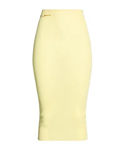 Jacquemus Solid-colored Knit Midi Skirt In Yellow