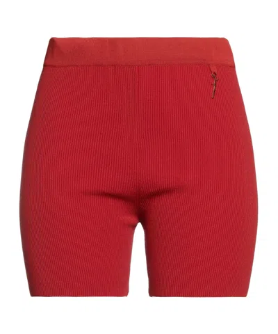 Jacquemus Solid-colored Knit Shorts In Red