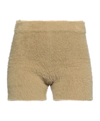 Jacquemus Solid-colored Knit Shorts In Neutral