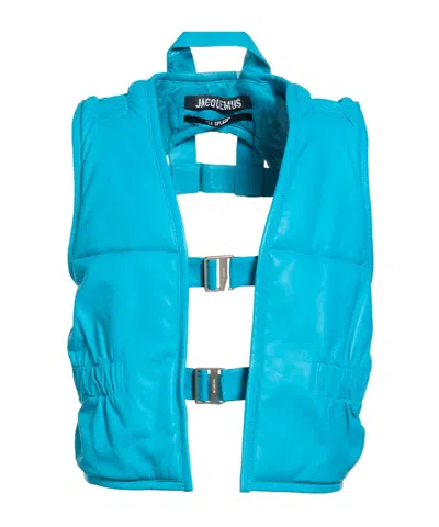 Jacquemus Solid-colored Vest In Blue