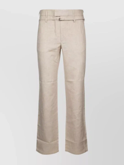 Jacquemus Sophisticated Wide-leg Trousers With Front Pleats In Cream