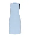 Jacquemus Sorbetto Contrast-trim Knitted Mini Dress In Blue
