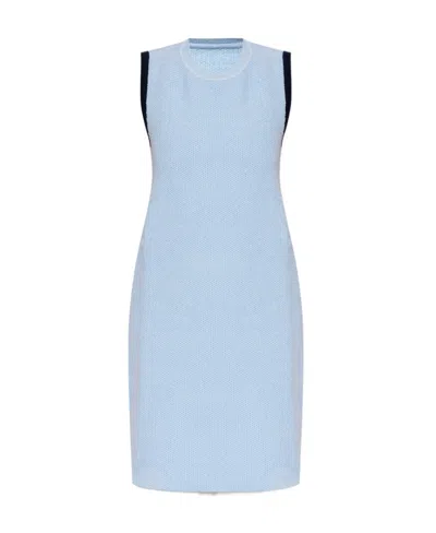 Jacquemus Sorbetto Contrast-trim Knitted Mini Dress In Blue