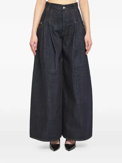 Jacquemus Souro De-nimes Pleated Denim Jeans In Blue