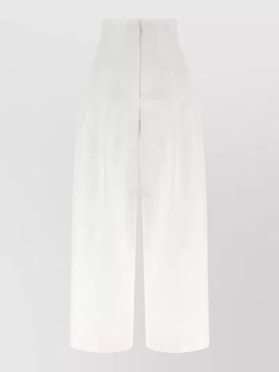 Jacquemus Souro High Waist Wide Leg Trousers In White