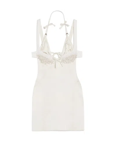 Jacquemus Spaghetti Strap Mini Dress In White