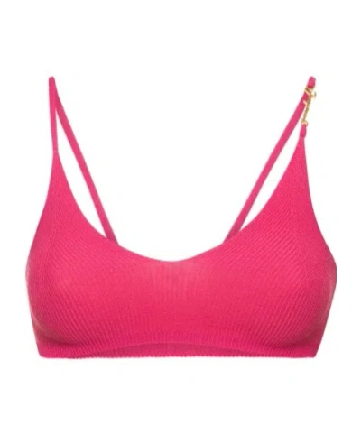 Jacquemus Spaghetti Strap Top In Burgundy