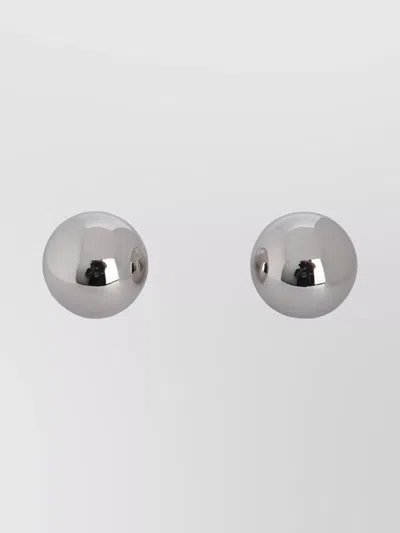 Jacquemus Spherical Earrings Polished Finish In Silver
