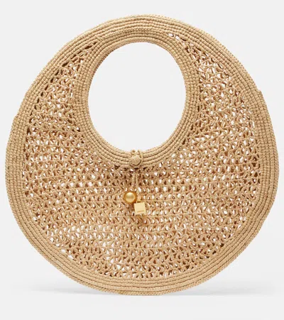 Jacquemus Spiaggia Raffia Top-handle Bag In Sand