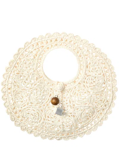 Jacquemus Spiaggia Small Raffia Round Tote In Neutral