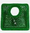 Jacquemus Le Petit Carre Spiaggia Raffia Tote Bag In Grün