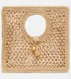 Jacquemus The Spiaggia Small Square Raffia Tote In Brown