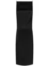 Jacquemus Spoglio High-neck Plunging-side Satin Dress In Black