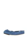 Jacquemus Les Ballerines Bow Square Toe Denim Ballet Flat In Black