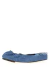 Jacquemus Les Ballerines Bow Square Toe Denim Ballet Flat In Blue