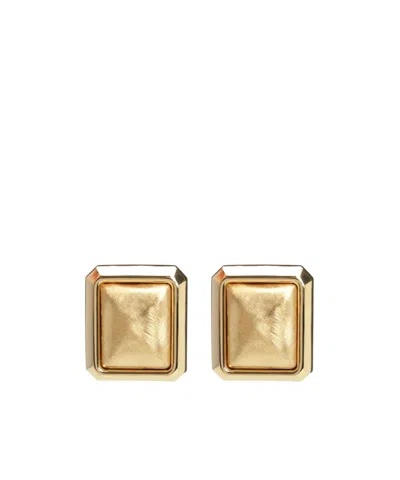 Jacquemus Square Earrings In Gold