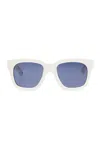 Jacquemus Square Frame Sunglasses Sunglasses In White Blue