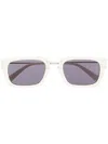 Jacquemus Square-frame Tinted Sunglasses In 白色