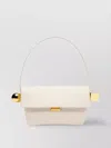 Jacquemus Le Rond Carre Leather Shoulder Bag In White