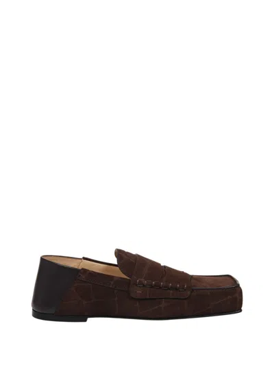 Jacquemus Loafers Square Toe Contrast Heel In Brown