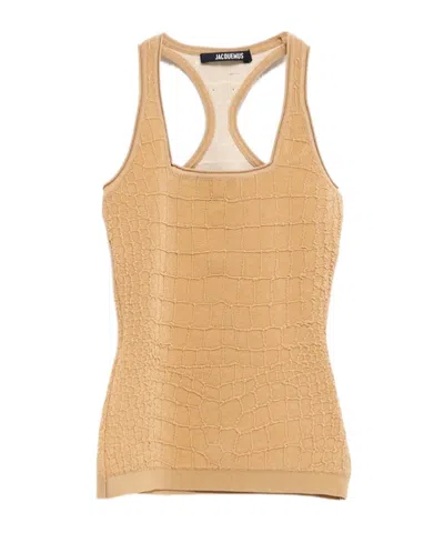 Jacquemus Square-neck Sleeveless Vest In Nude